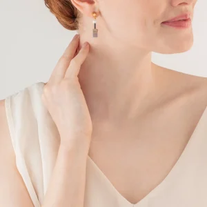 COEUR DE LION Geocube® Iconic Precious Ohrringe Braun- Geocube® Tone&In&Tone