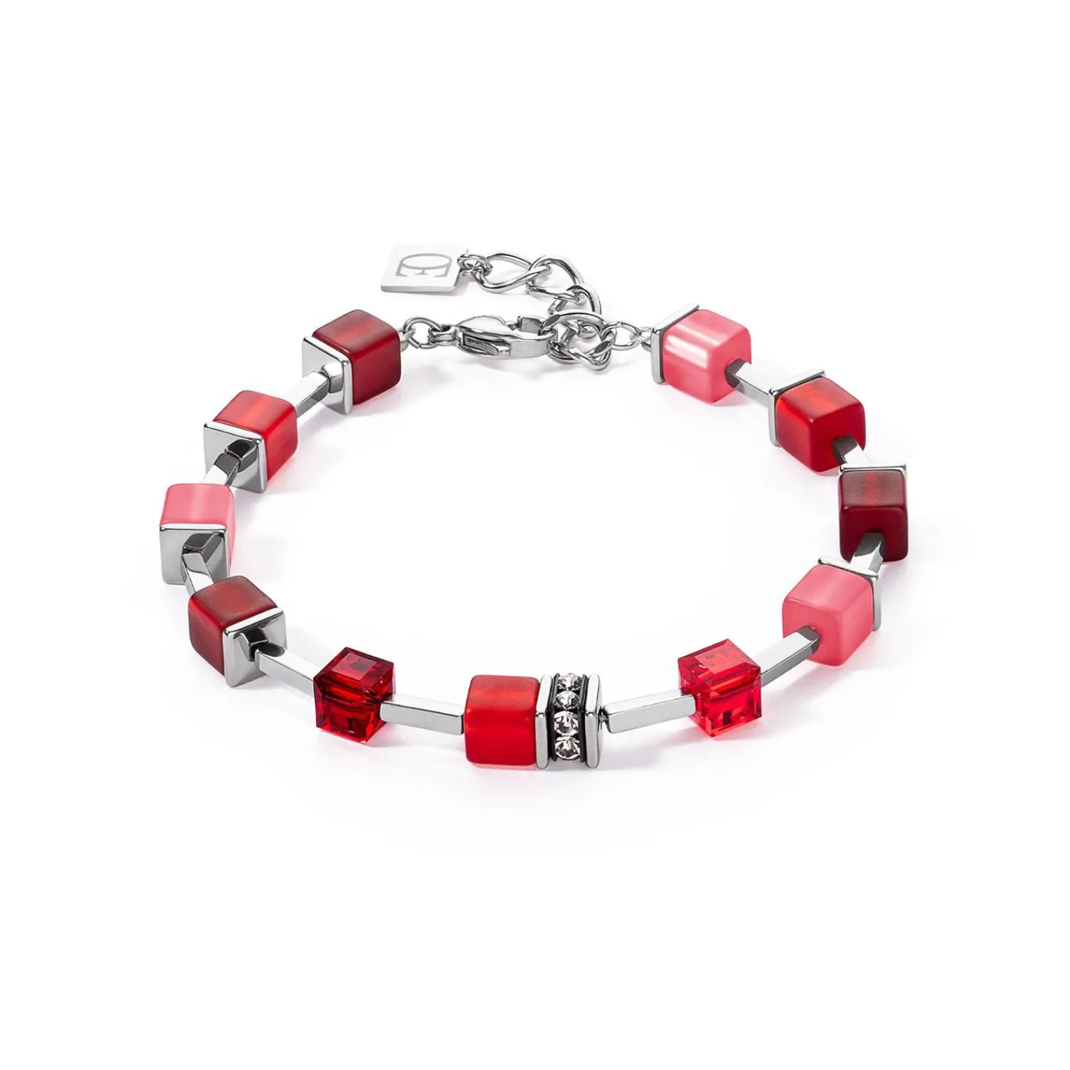 geocube_iconic_pure_armba_0-8.webp COEUR DE LION Geocube® Iconic Pure Armband Rot- Echter Stein
