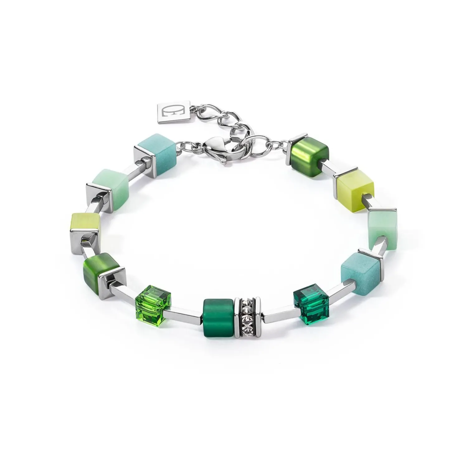 geocube_iconic_pure_armba_0.webp COEUR DE LION Geocube® Iconic Pure Armband Grün- Geocube® Echtstein