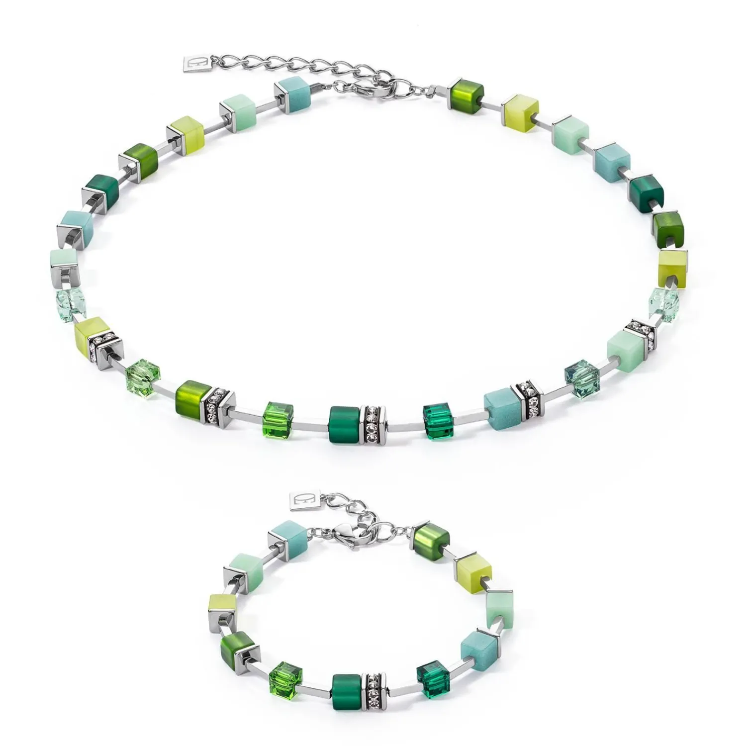 geocube_iconic_pure_armba_1.webp COEUR DE LION Geocube® Iconic Pure Armband Grün- Geocube® Echtstein