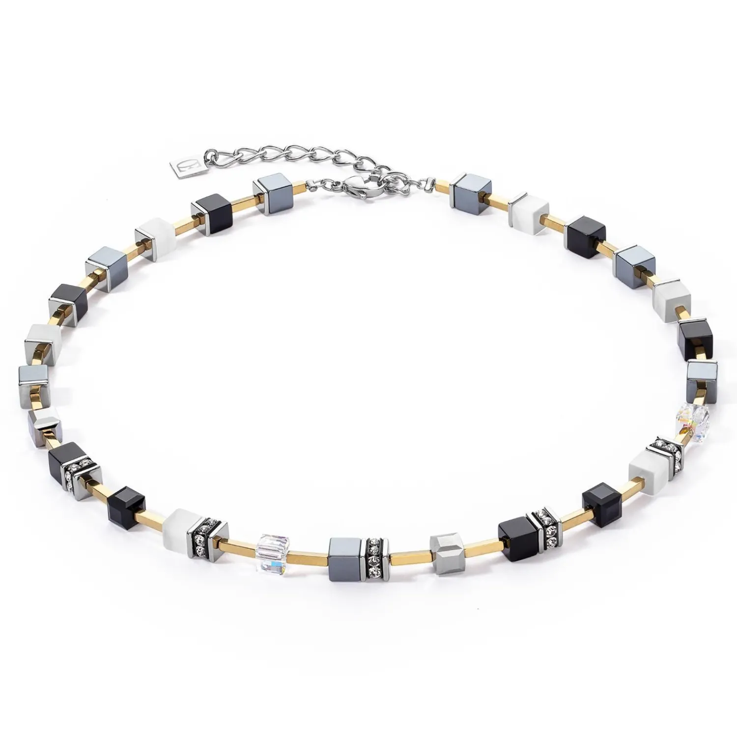 geocube_iconic_pure_halsk_0-2.webp COEUR DE LION Geocube® Iconic Pure Halskette Schwarz- Geocube® Echtstein