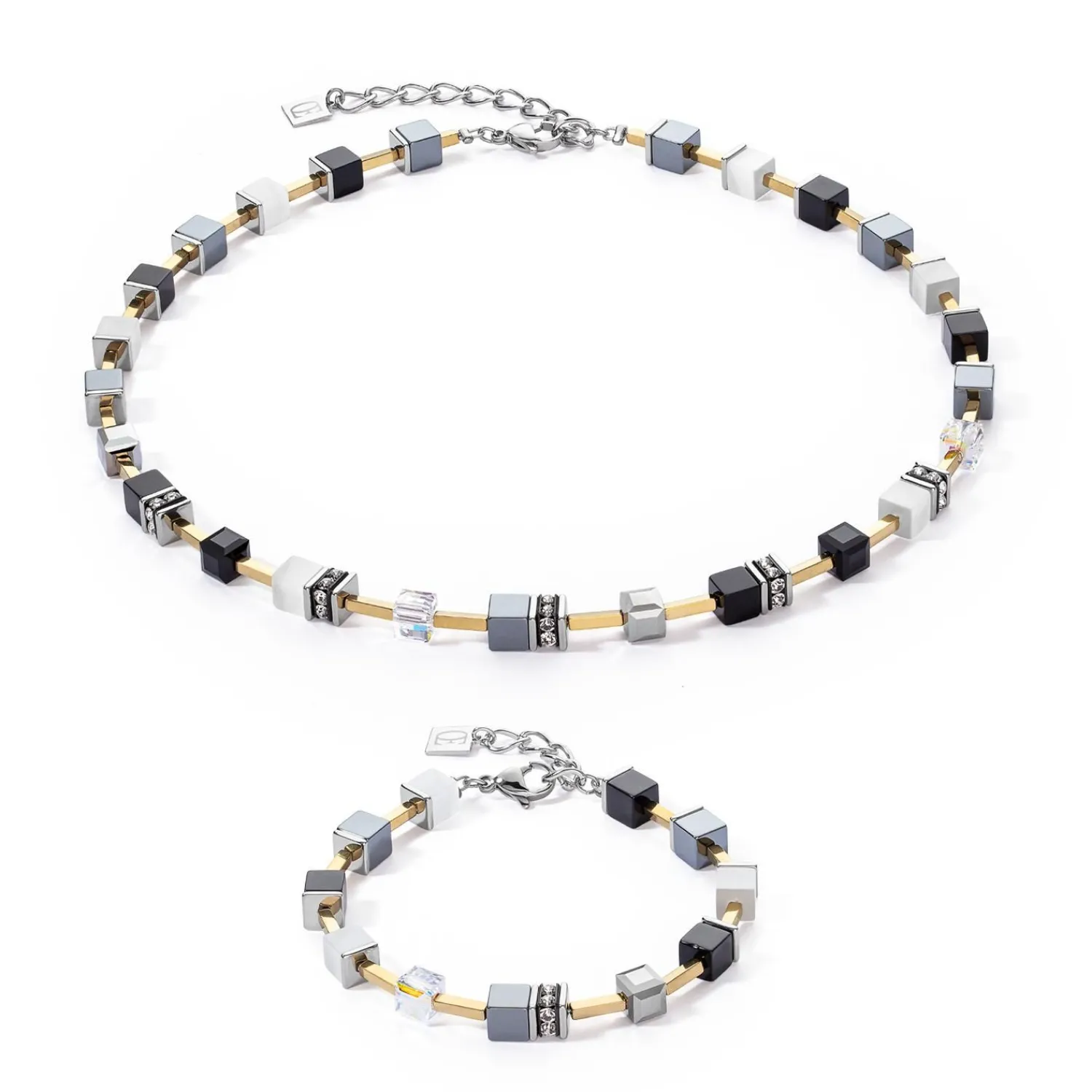 geocube_iconic_pure_halsk_1-6.webp COEUR DE LION Geocube® Iconic Pure Halskette Schwarz- Echter Stein