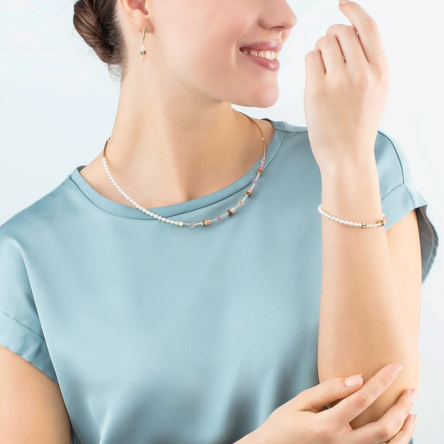 geocube_mini_fusion_pearl_2.webp COEUR DE LION Geocube® Mini Fusion Pearls Ohrringe Apricot Crush- Geocube® Ohrringe