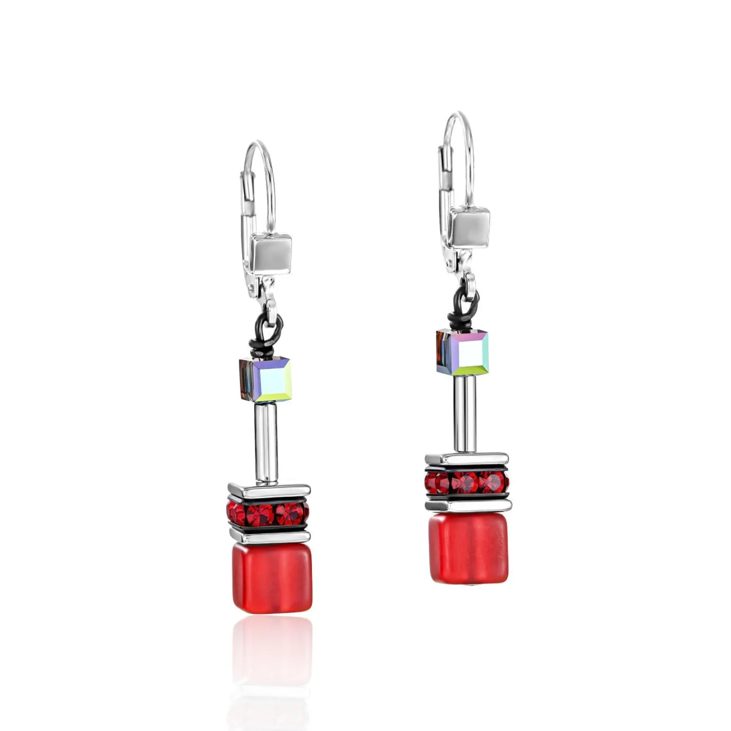 geocube_ohrringe_rot_0.webp COEUR DE LION Geocube® Ohrringe Rot- Geocube® Tone&In&Tone