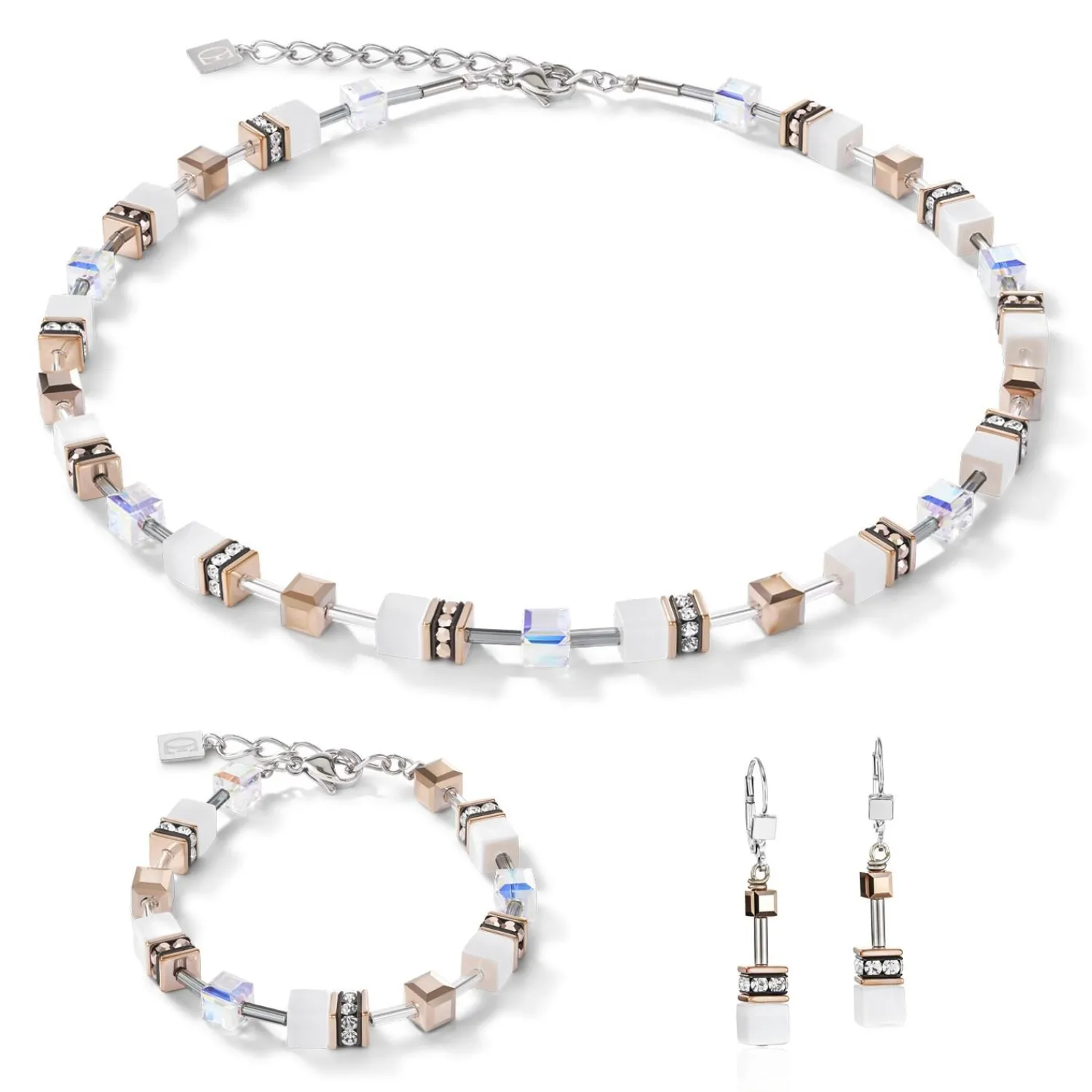 geocube_ohrringe_wei_1.webp COEUR DE LION Geocube® Ohrringe Weiß- Geocube® Tone&In&Tone