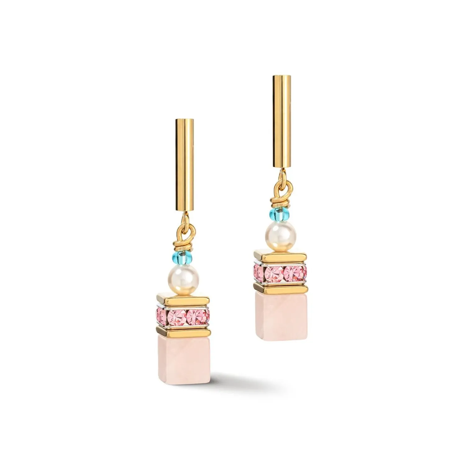 geocube_precious_fusion_p_0-16.webp COEUR DE LION Geocube® Precious Fusion Pearls Ohrringe Mehrfarbig Pastell- Echter Stein