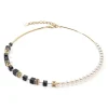 COEUR DE LION Geocube® Precious Fusion Pearls Halskette Schwarz-Gold- Geocube® Halsketten