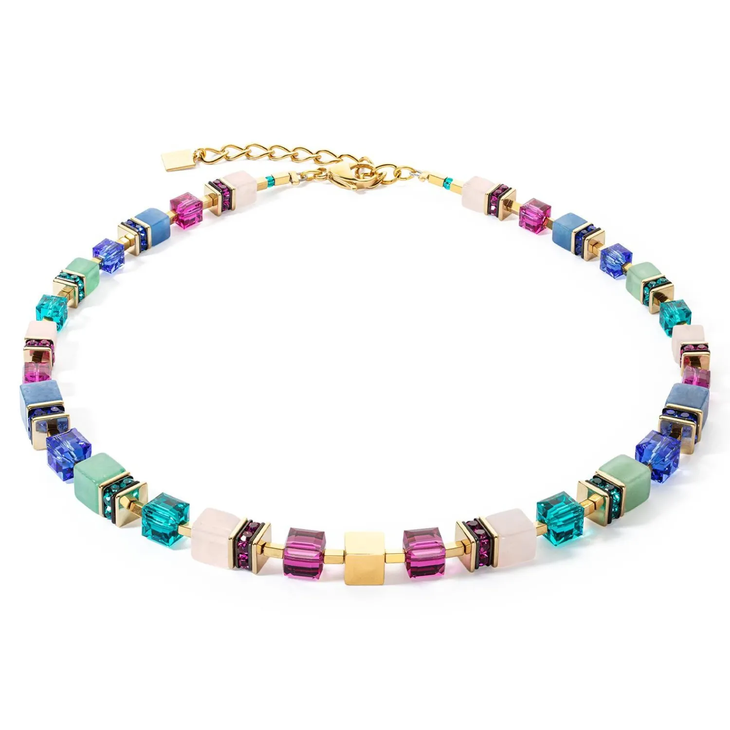 geocube_precious_statemen_0-9.webp COEUR DE LION Geocube® Precious Statement Halskette Gold-Mehrfarbig- Echter Stein
