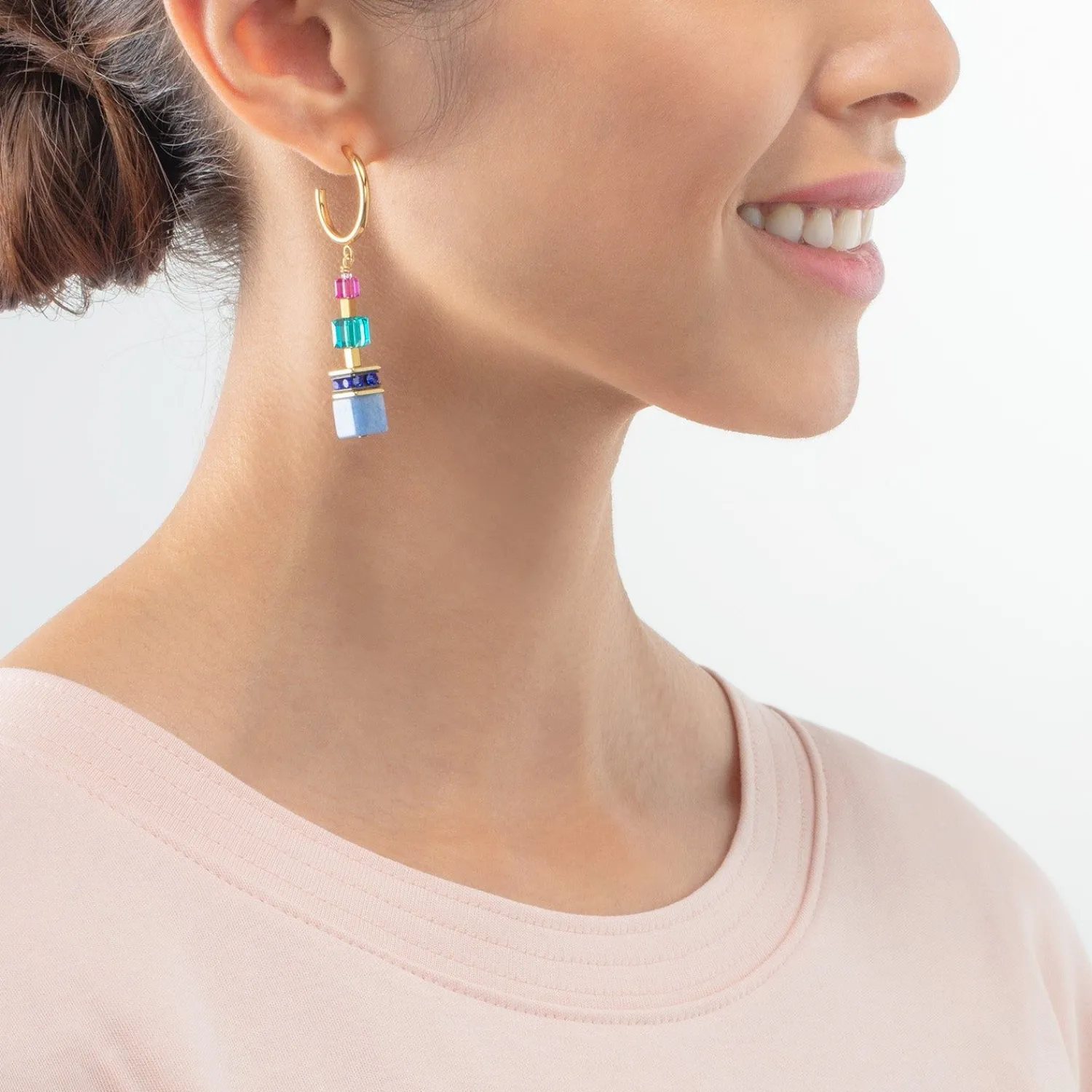 geocube_precious_statemen_2-2.webp COEUR DE LION Geocube® Precious Statement Ohrringe Gold-Mehrfarbig- Geocube® Echtstein