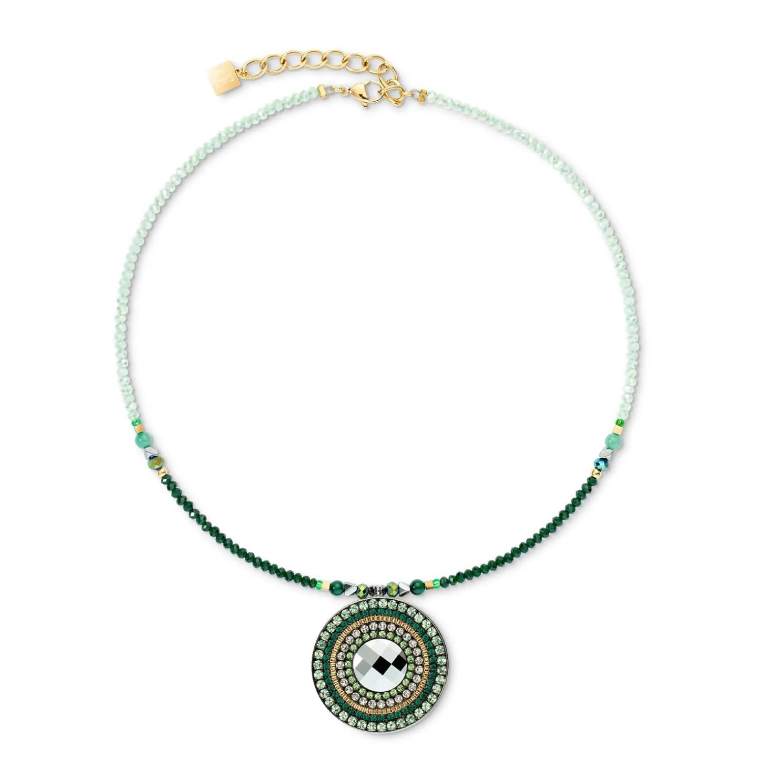 halskette_amulett_glamour_0.webp COEUR DE LION Halskette Amulett Glamouröses Grüngold- Echter Stein