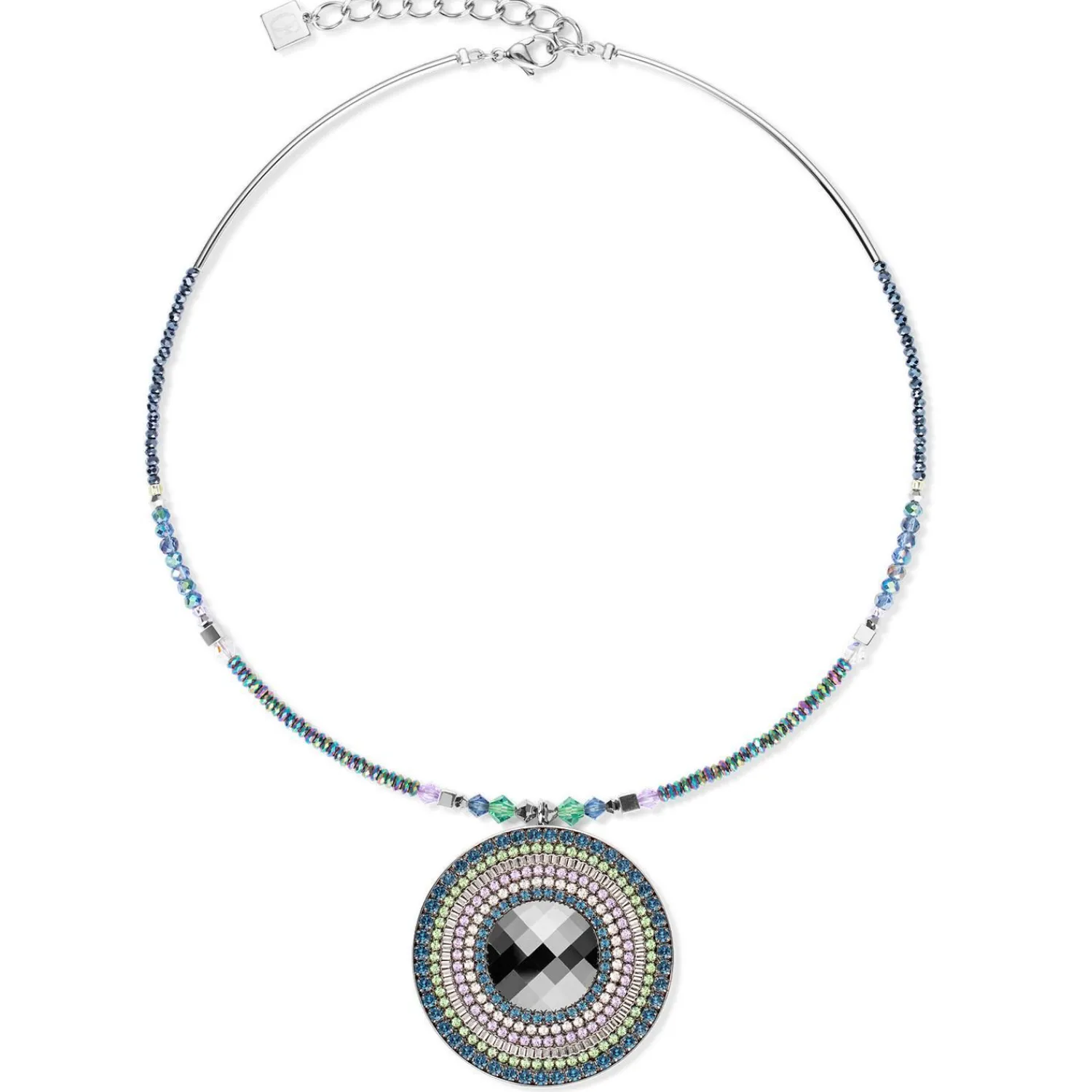 halskette_amulett_stateme_0-1.webp COEUR DE LION Halskette Amulett Statement Dunkelgrün- Kristallketten