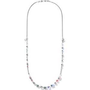 COEUR DE LION Halskette Geocube® Multitask 4-In-1 Summer Multi Pastell-Silber- Multiwear-Halsketten