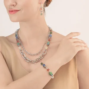 COEUR DE LION Halskette Geocube® Statement Precious Chunky Chain Multiwear 35 Mehrfarbig- Multiwear-Halsketten