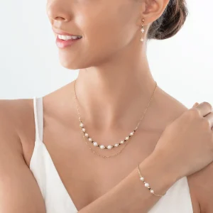 COEUR DE LION Halskette Moderne Prinzessin Süßwasserperlen Gold- Perlenketten