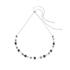 COEUR DE LION Halskette Mysterious Cubes & Pearls Silber-Schwarz- Kristallhalsketten