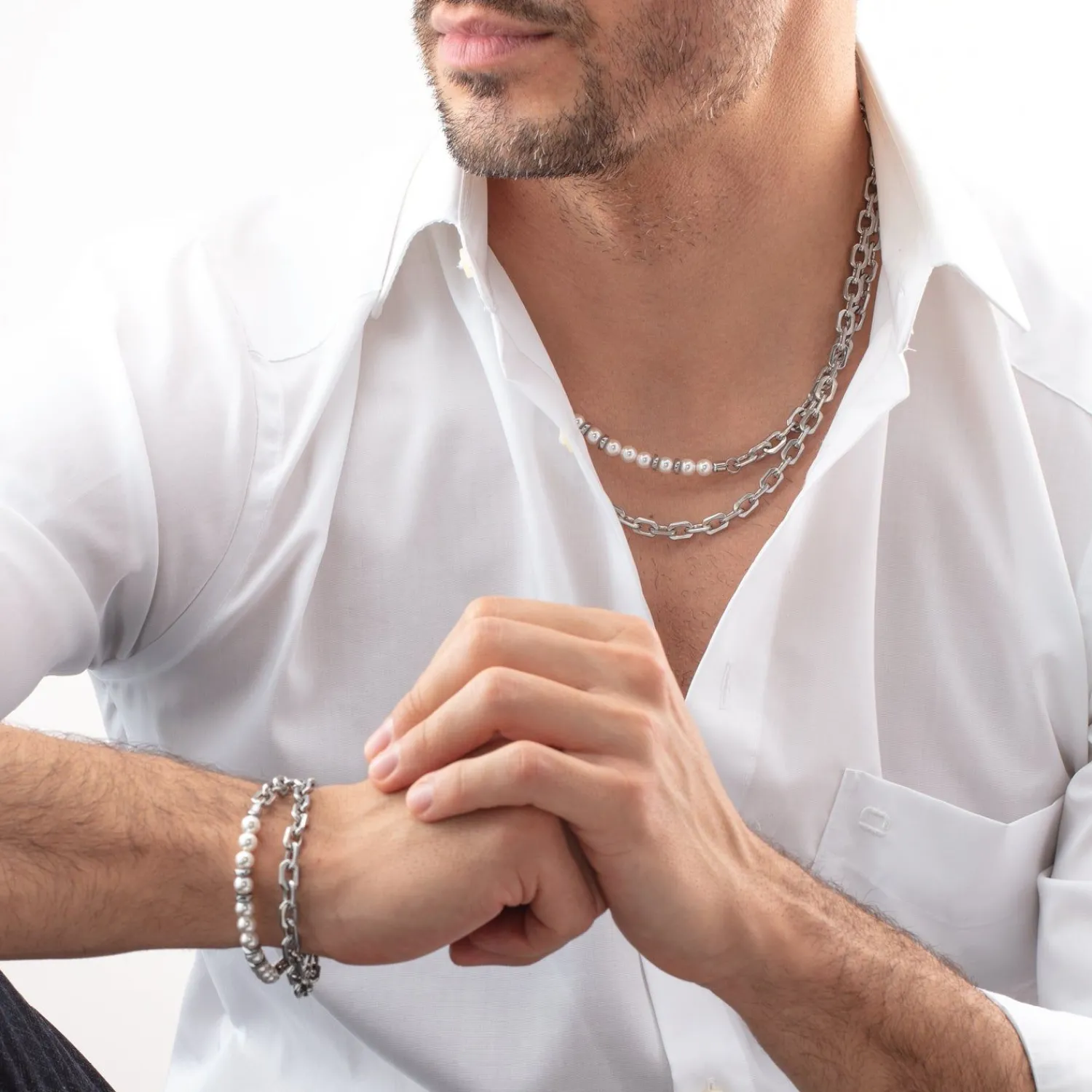 halskette_pearls_fusion_g_1-1.webp COEUR DE LION Halskette Pearls Fusion Gliederkette Weiß- Unisex Edition