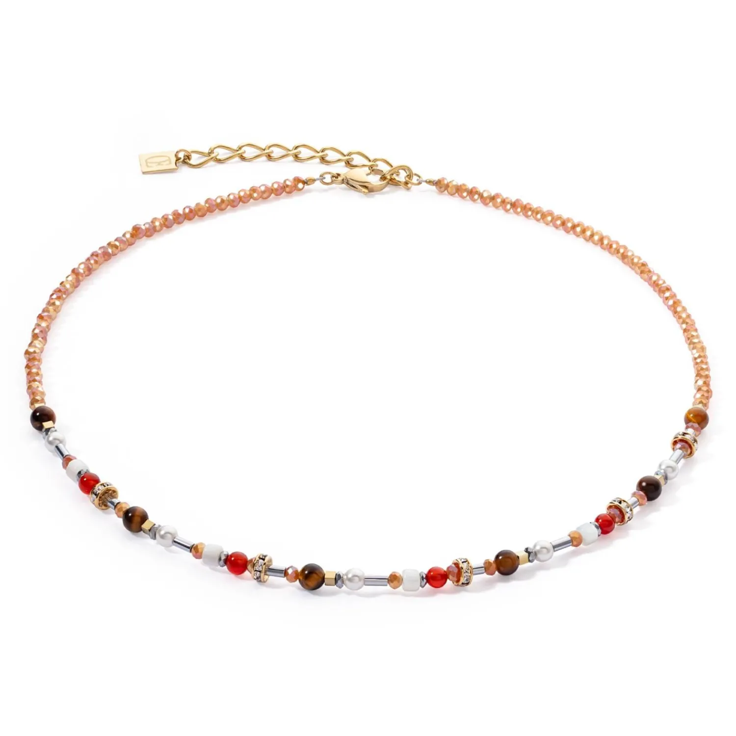 halskette_princess_sphere_0-1.webp COEUR DE LION Halskette Princess Spheres Mix Orange- Edelsteinketten