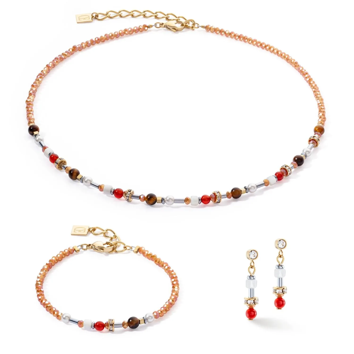 halskette_princess_sphere_1-1.webp COEUR DE LION Halskette Princess Spheres Mix Orange- Edelsteinketten