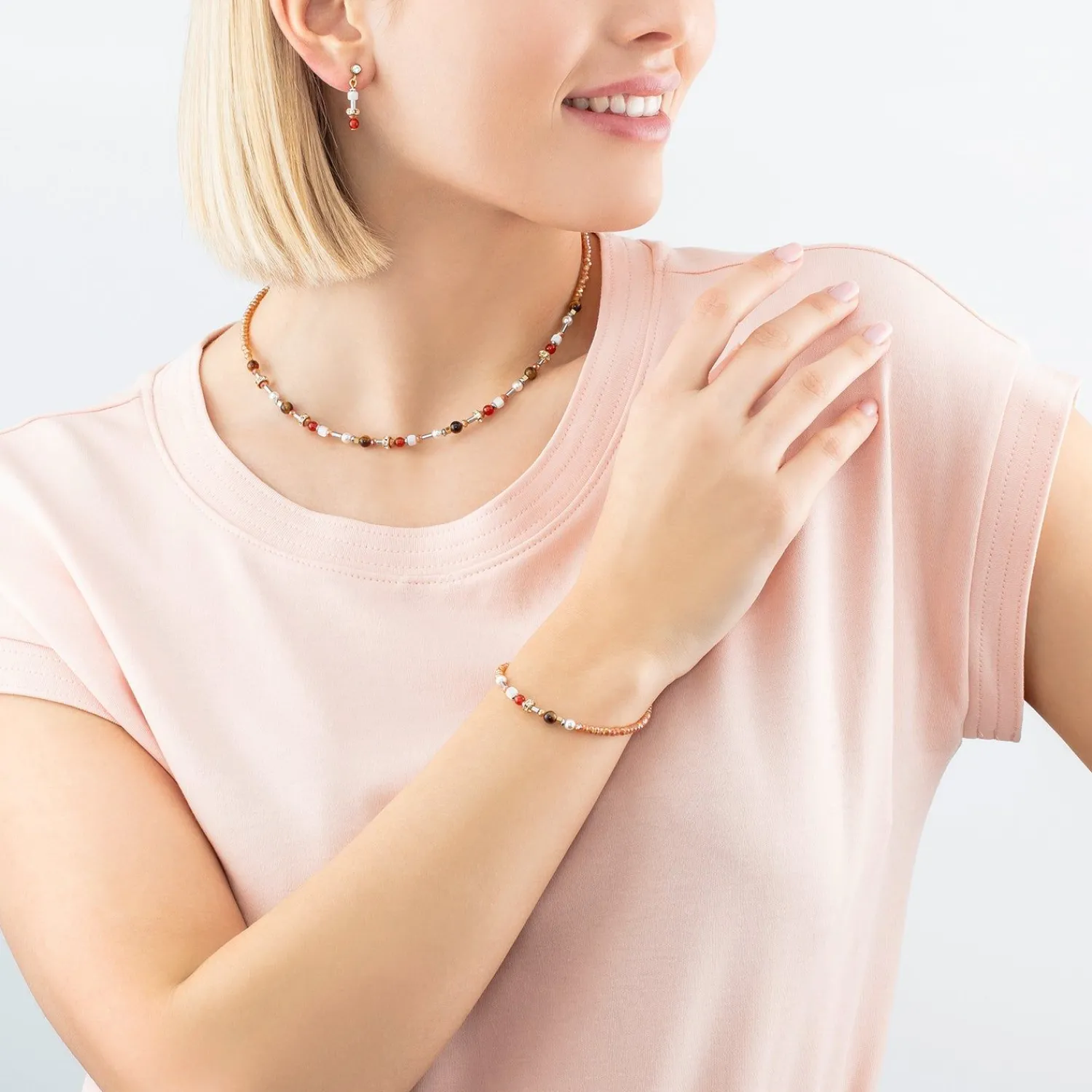 halskette_princess_sphere_2-1.webp COEUR DE LION Halskette Princess Spheres Mix Orange- Edelsteinketten