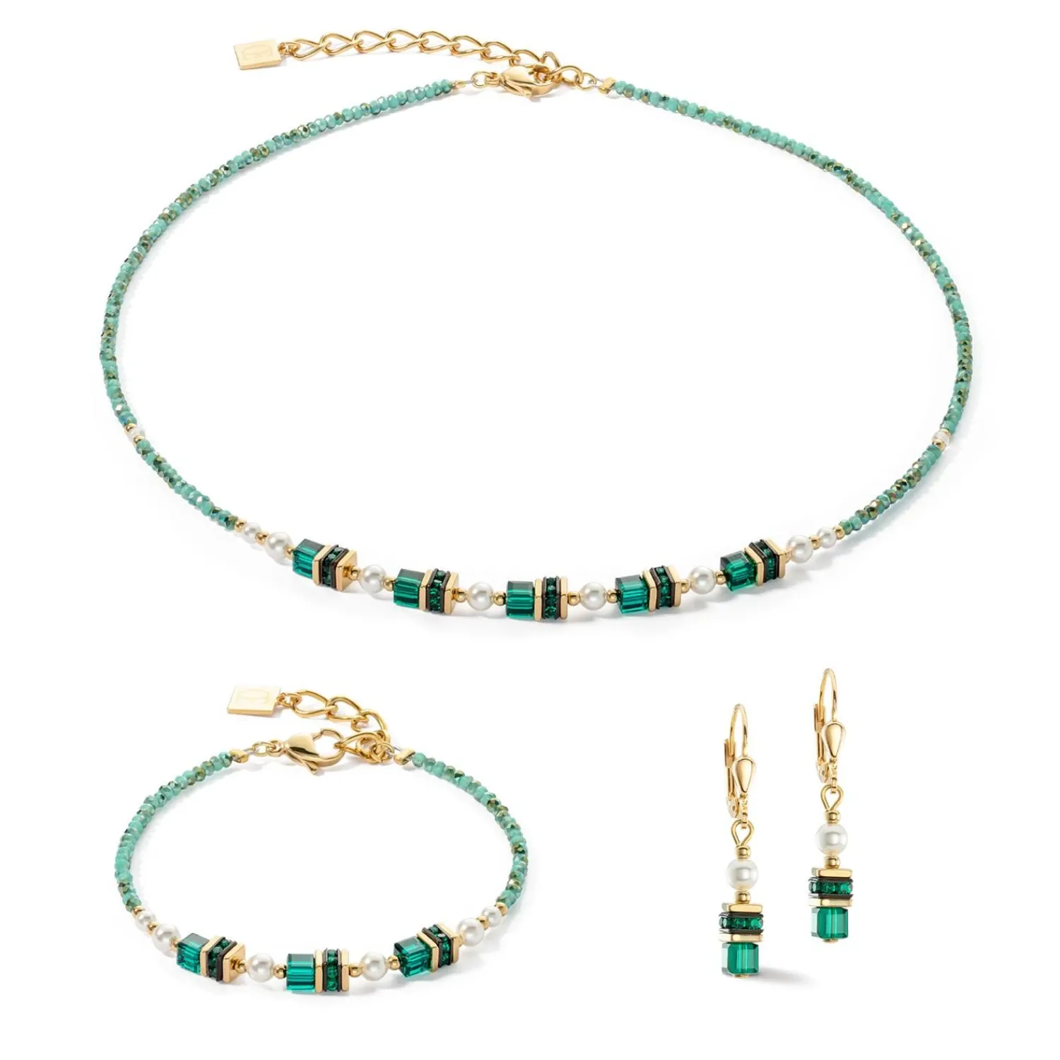 halskette_sparkling_princ_1.webp COEUR DE LION Halskette Sparkling Princess Gold-Grün- Festliche Kollektion