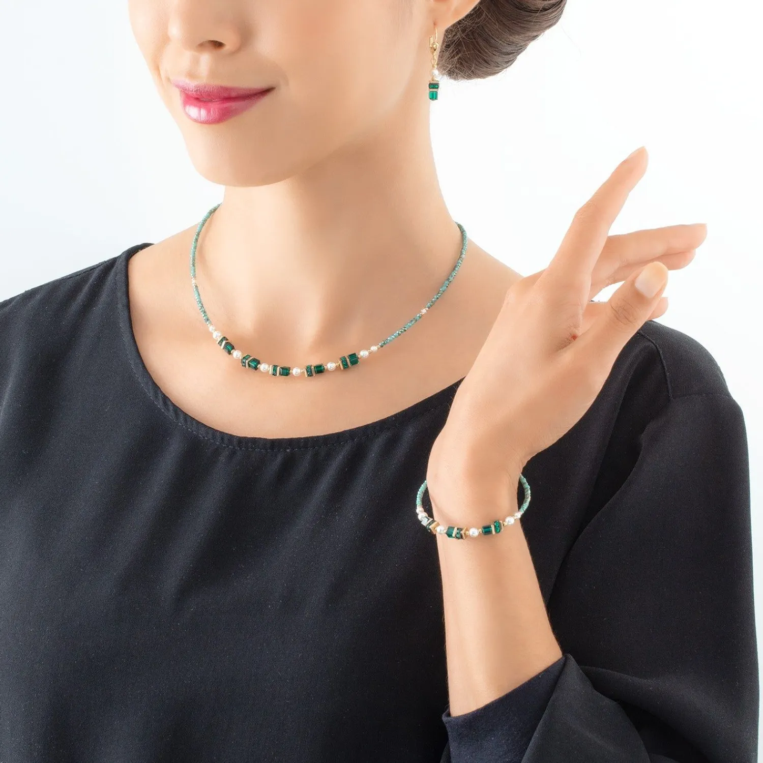 halskette_sparkling_princ_2.webp COEUR DE LION Halskette Sparkling Princess Gold-Grün- Festliche Kollektion