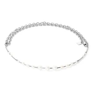 COEUR DE LION Halskette Süßwasserperlen & Kette Multiwear Silber- Perlenketten