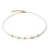 COEUR DE LION Mini Cubes Halskette Gold Weiß- Hochzeit