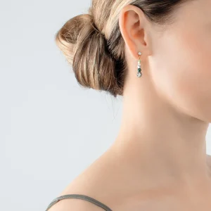 COEUR DE LION Ohrringe Amulett Glamouröses Grüngold- Echter Stein