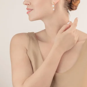 COEUR DE LION Ohrringe Brilliant Square Trilogy Austauschbarer Anhänger Tricolor- Kristallohrringe