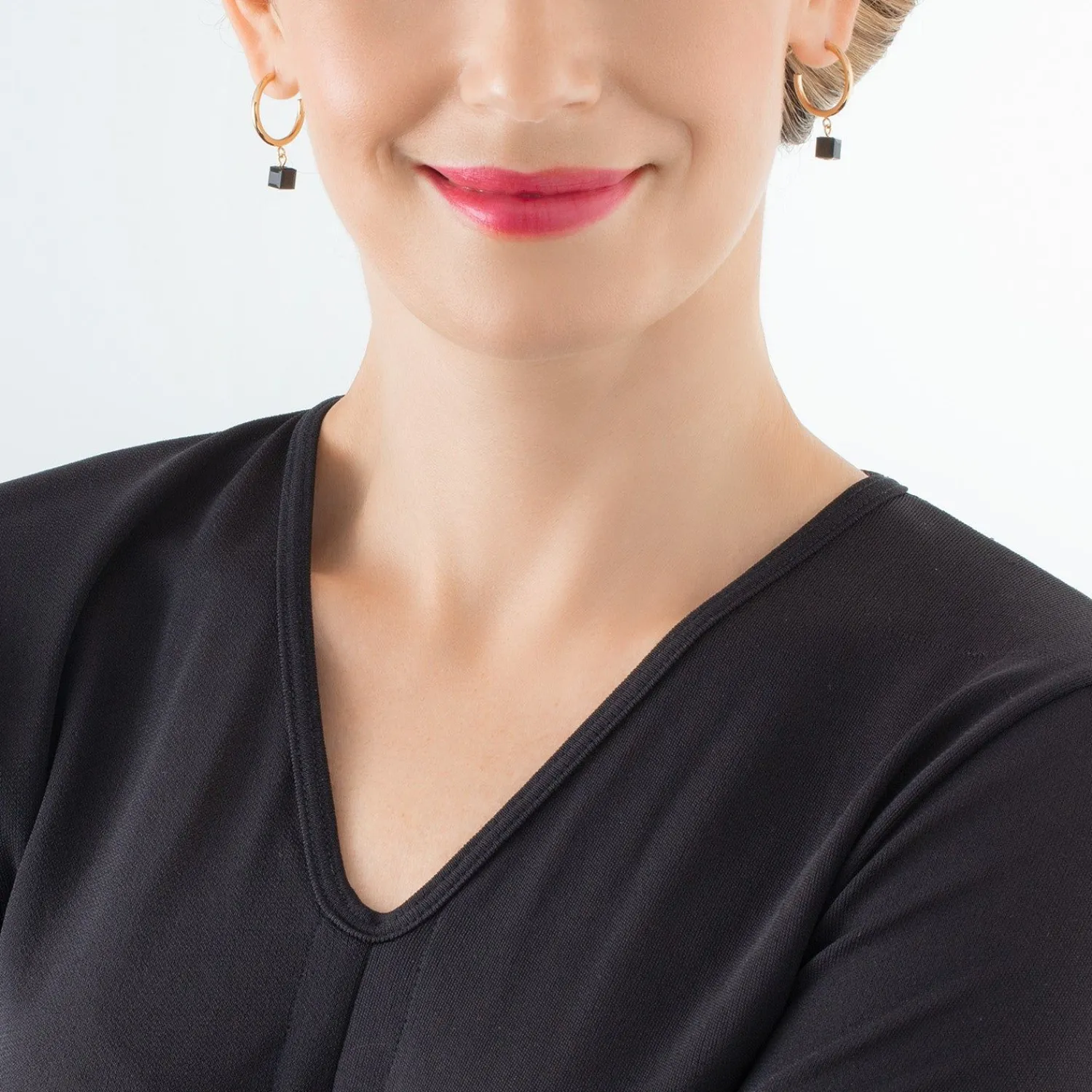 ohrringe_creole_chunky_ch_2-2.webp COEUR DE LION Ohrringe Creole Chunky Chain Gold-Schwarz- Creolen