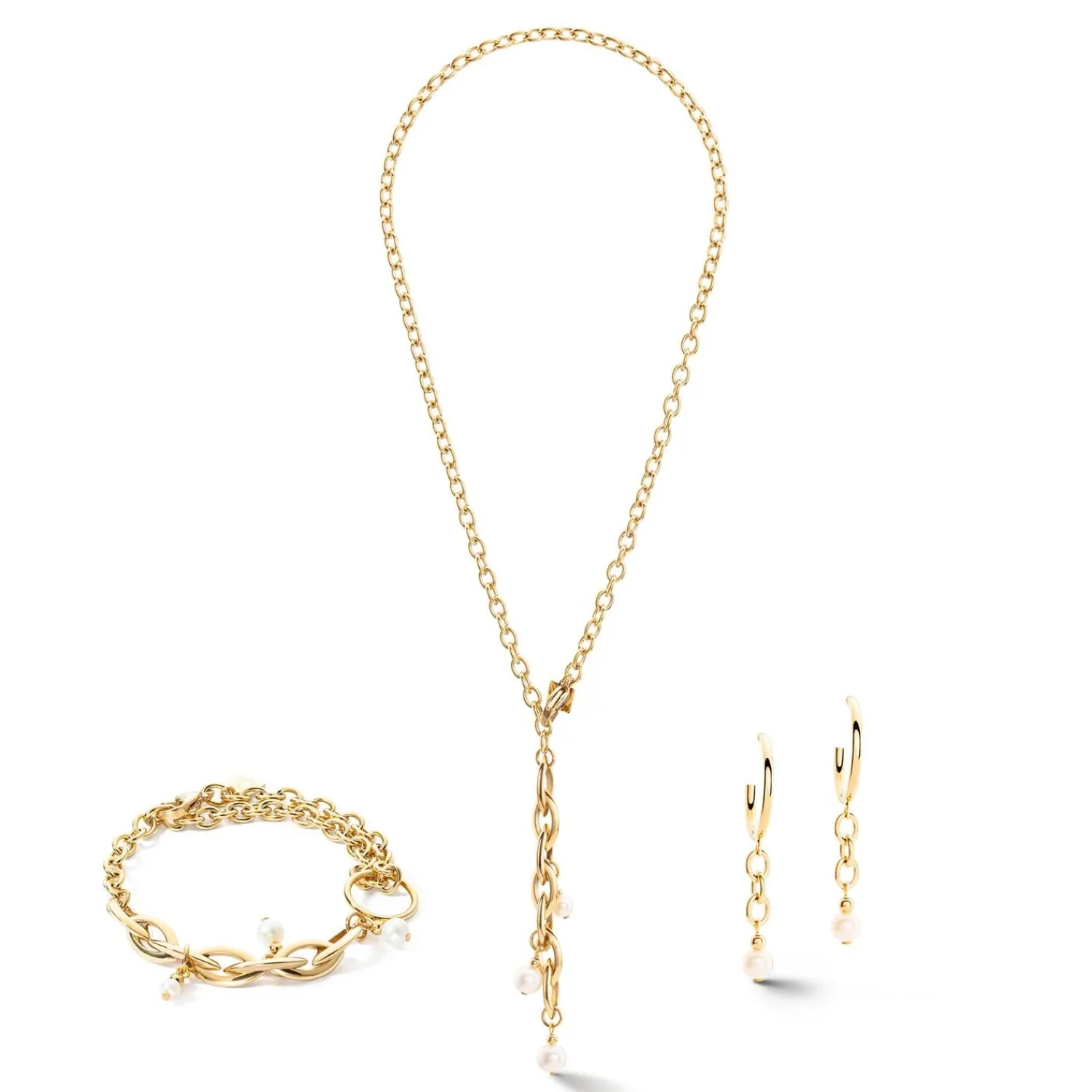 ohrringe_creole_y_navette_1-1.webp COEUR DE LION Ohrringe Creole Y Navette Süßwasserperlen Gold- Creolen