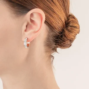 COEUR DE LION Ohrringe Creolen 20 Edelstahl & Kristalle Silber Kristall- Creolen