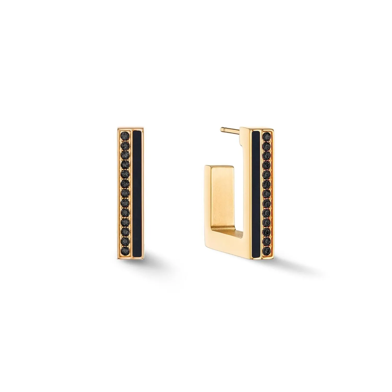 ohrringe_creolen_quadrati_0-3.webp COEUR DE LION Ohrringe Creolen Quadratische Streifen 20 Gold-Schwarz- Coeur Essentials