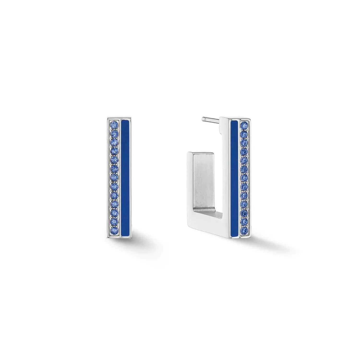 ohrringe_creolen_quadrati_0-6.webp COEUR DE LION Ohrringe Creolen Quadratische Streifen 20 Silber-Blau- Creolen