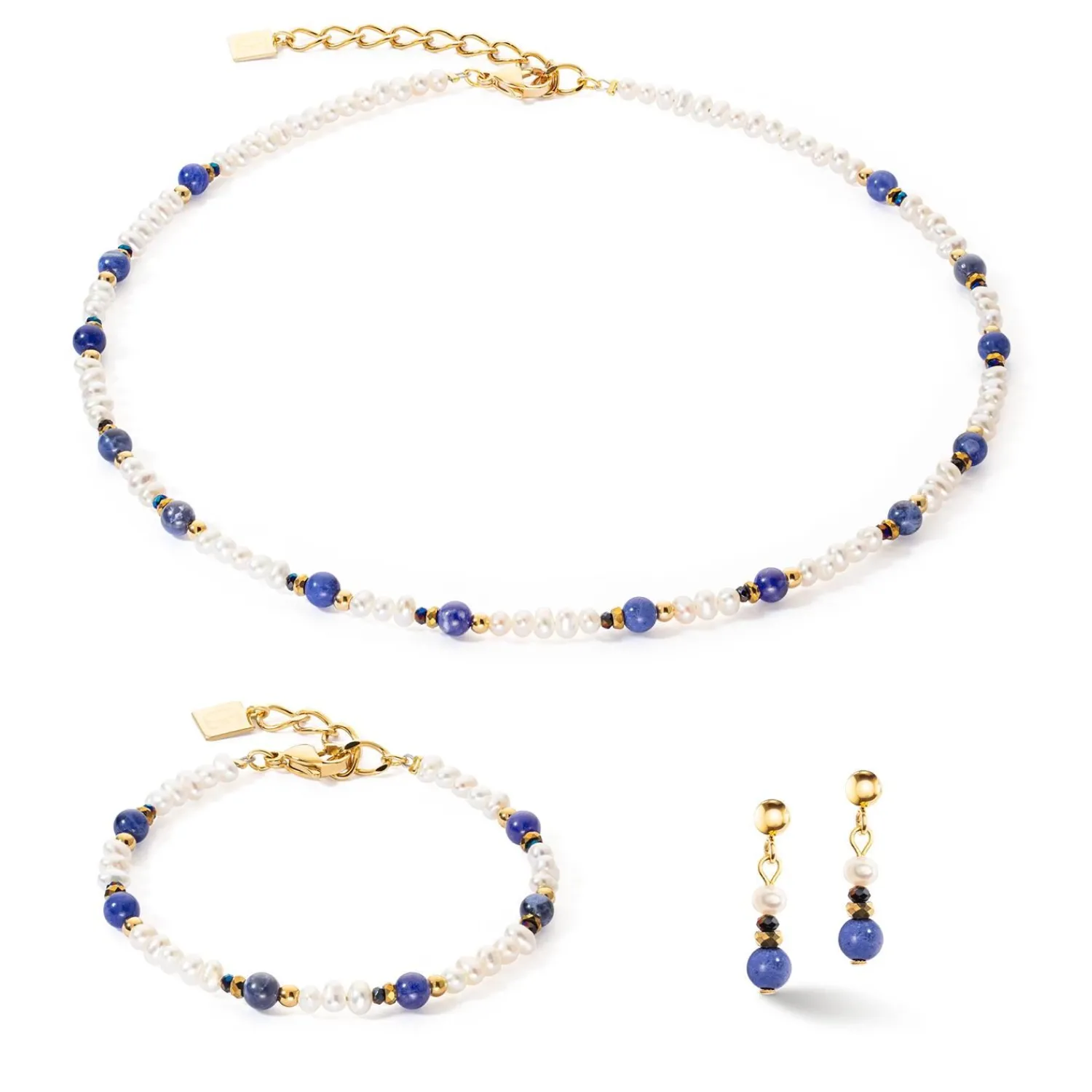 ohrringe_flow_swasserperl_1-2.webp COEUR DE LION Ohrringe Flow Süßwasserperlen und Sodalithgold- Edelsteinohrringe