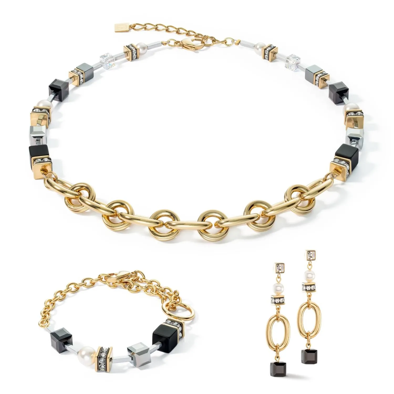 ohrringe_mysterious_mix_g_1-1.webp COEUR DE LION Ohrringe Mysterious Mix Gold-Schwarz- Echter Stein