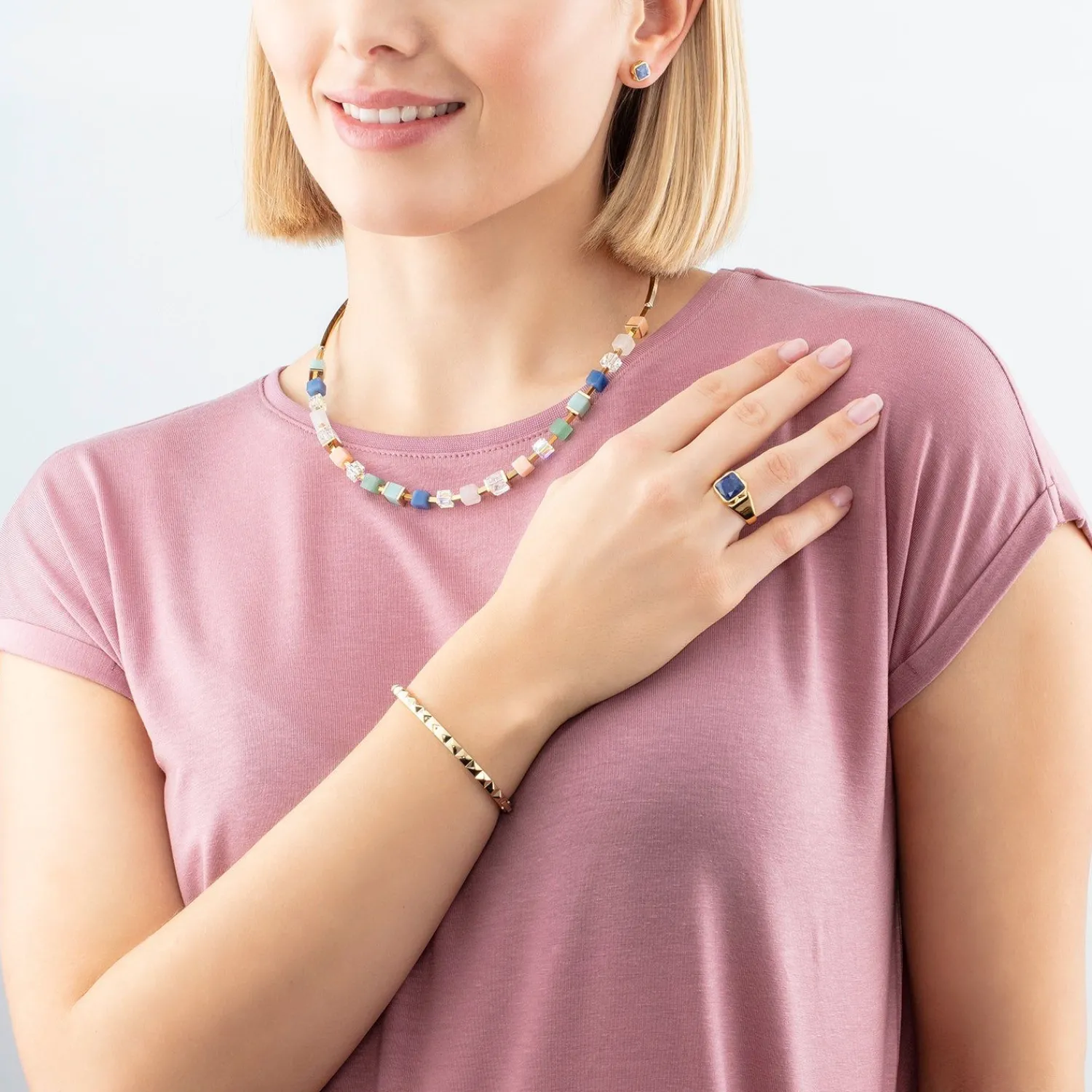 ohrringe_spikes_quadratis_2-8.webp COEUR DE LION Ohrringe Spikes Quadratischer Aventurin Gold-Blau- Edelsteinohrringe