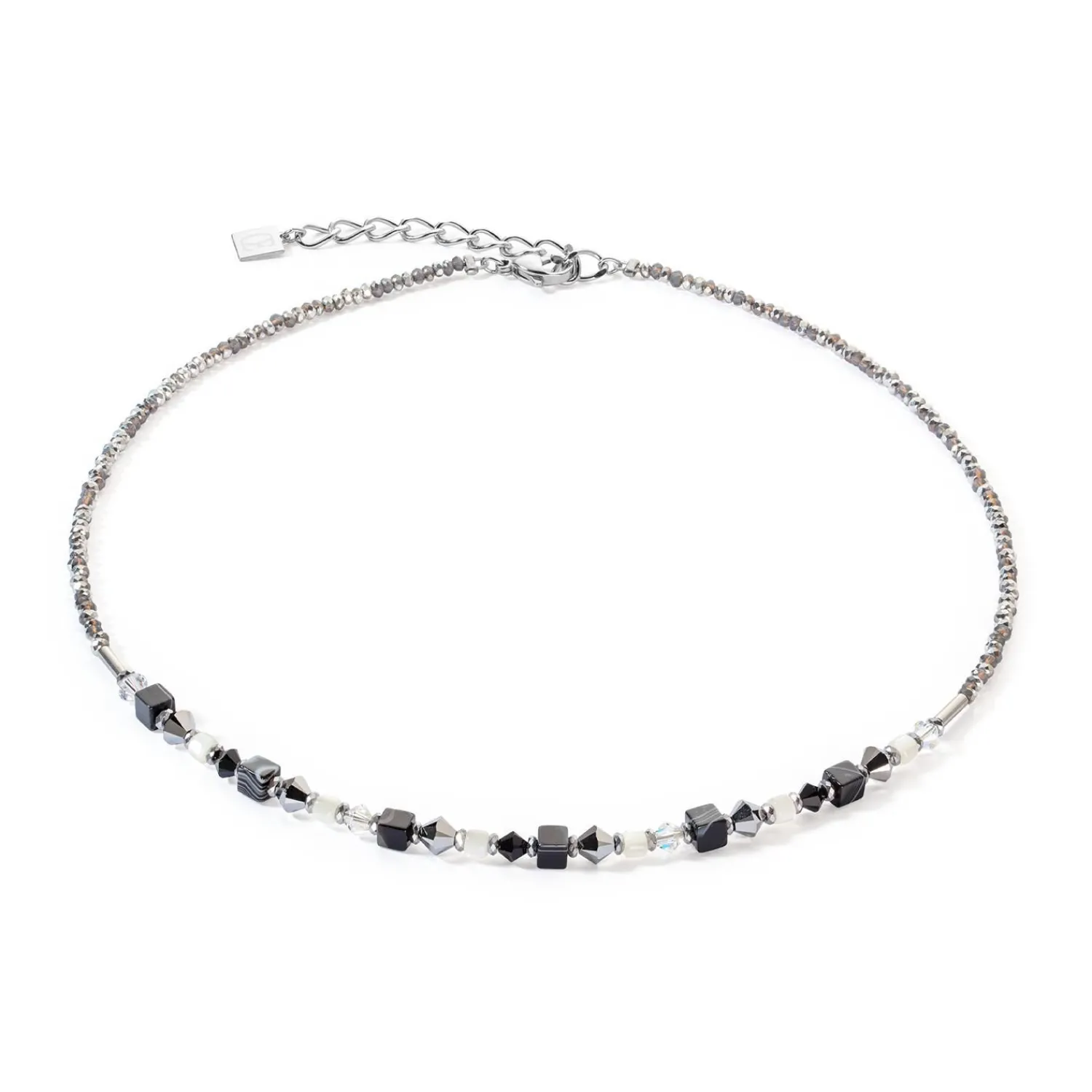 princess_shape_mix_halske_0-2.webp COEUR DE LION Princess Shape Mix Halskette Schwarz-Weiß- Echter Stein