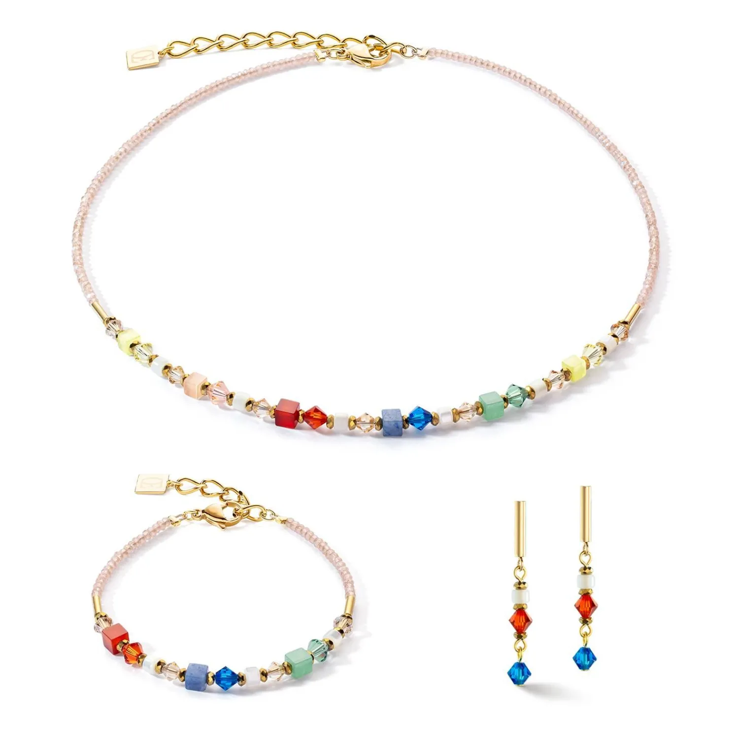 princess_shape_mix_ohrrin_1.webp COEUR DE LION Princess Shape Mix Ohrringe Dopamin- Echter Stein