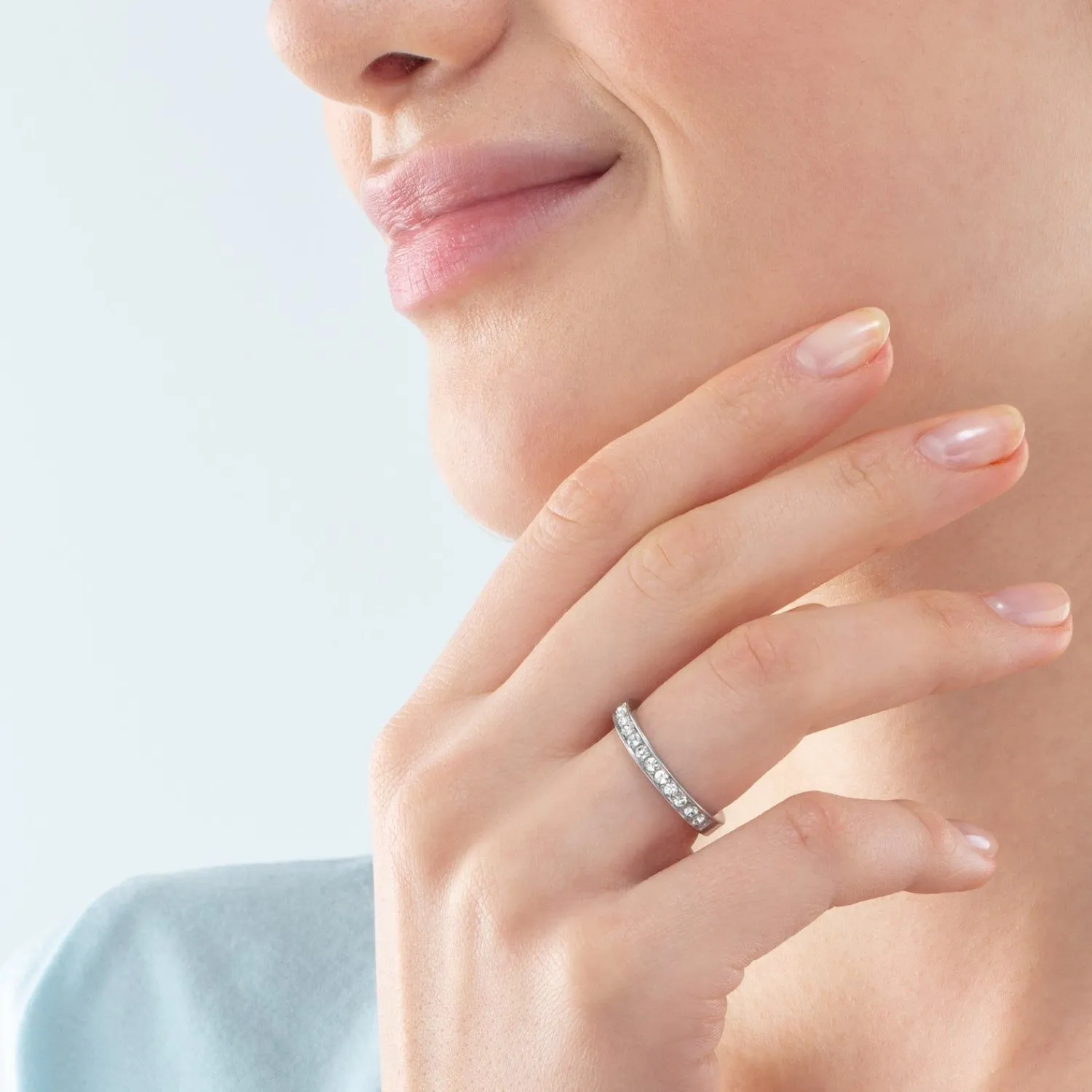 ring_edelstahl__kristalle_2-1.webp COEUR DE LION Ring Edelstahl & Kristalle Slim Silber Kristall- Coeur Essentials