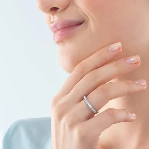 COEUR DE LION Ring Edelstahl & Kristalle Slim Silber Kristall- Mix&And&Match-Ringe