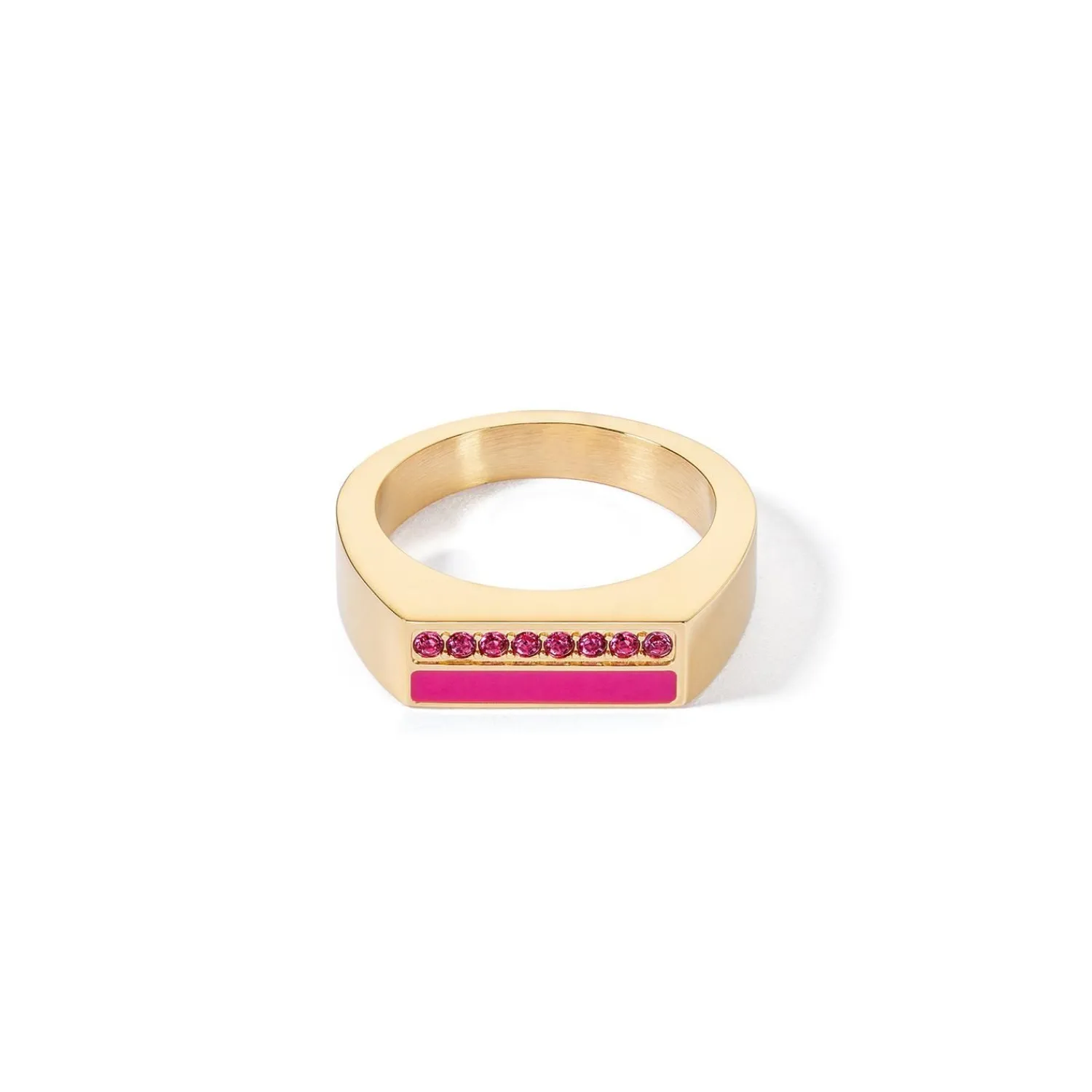 ring_quadratische_streife_0-2.webp COEUR DE LION Ring Quadratische Streifen Gold-Rosa- Coeur Essentials