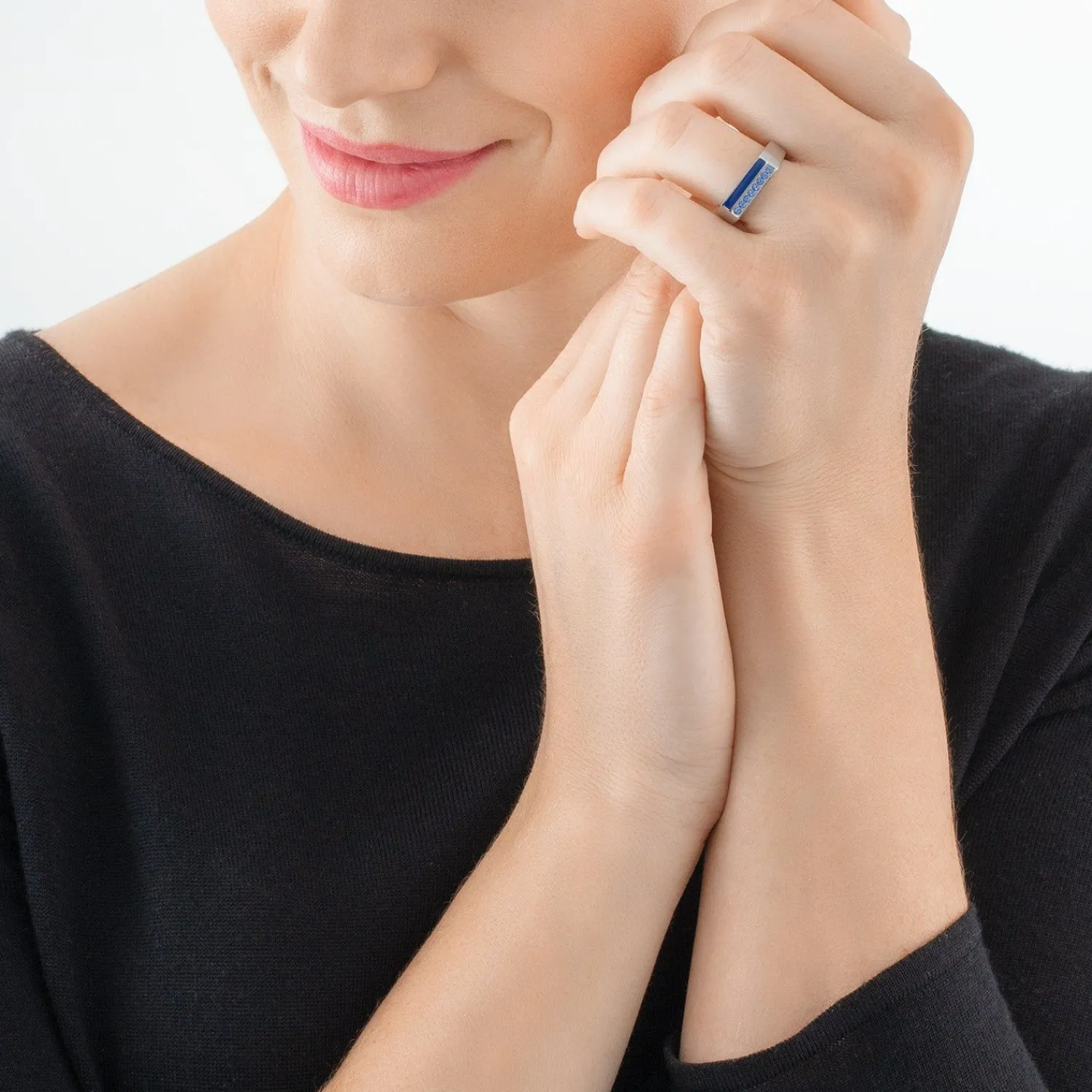 ring_quadratische_streife_2-14.webp COEUR DE LION Ring Quadratische Streifen Silber-Blau- Kristallringe