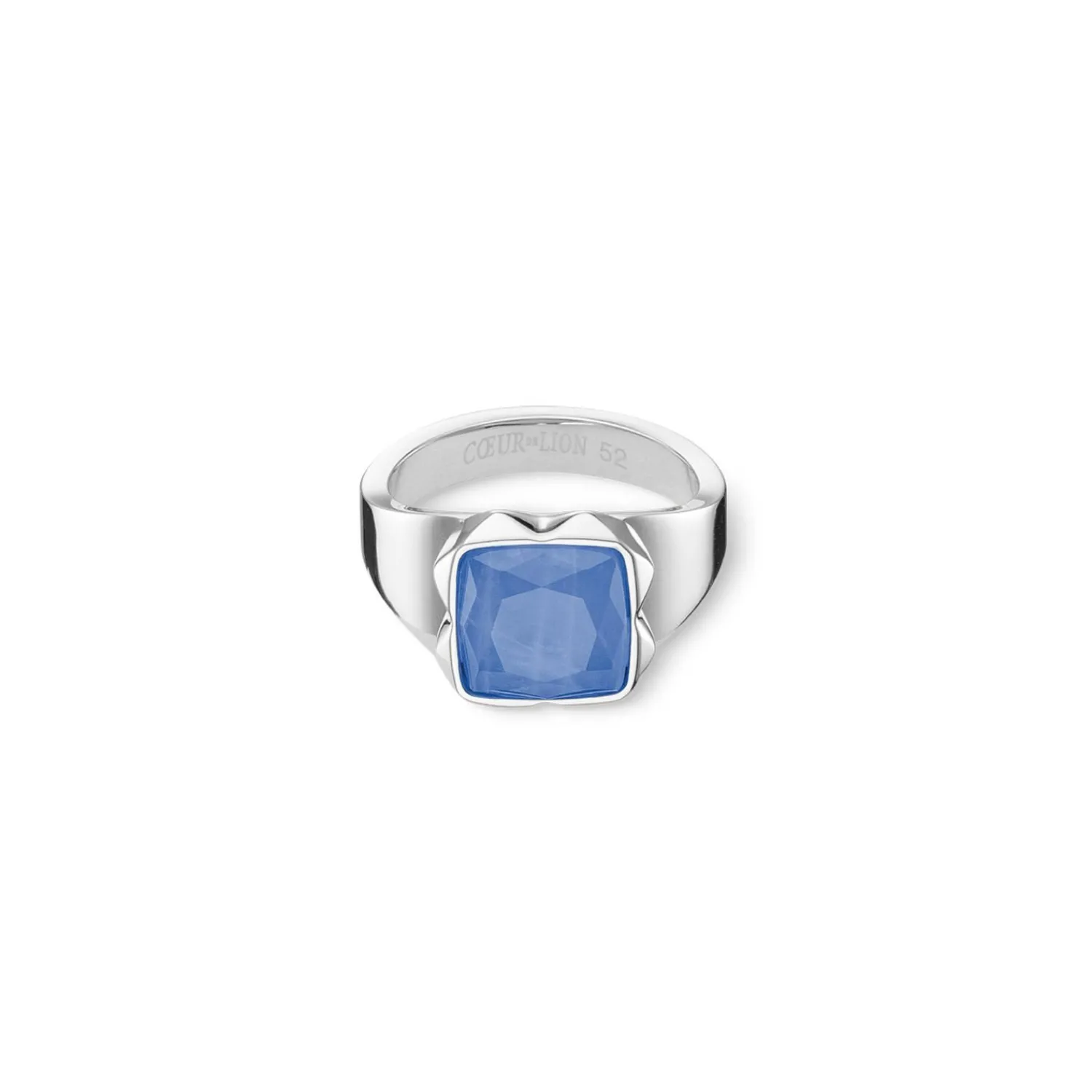 ring_spikes_quadrat_avent_0.webp COEUR DE LION Ring Spikes Quadrat Aventurin Silber-Blau- Aber
