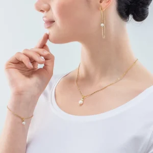 COEUR DE LION Solitär-Süßwasserperlen-Armband Gold- Perlenarmbänder