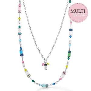 COEUR DE LION Sommertraum-Halskette, mehrfarbig, Pastellfarben- Multiwear-Halsketten