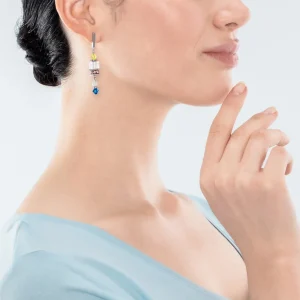 COEUR DE LION Sommertraum-Ohrringe, mehrfarbig, Pastellfarben- Echter Stein