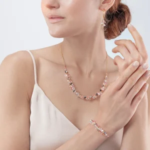 COEUR DE LION Tanzende Kristalle Armband Gold Hellrosa- Kristallarmbänder