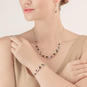 COEUR DE LION Tanzende Kristalle Armband Silber Schwarz- Kristallarmbänder