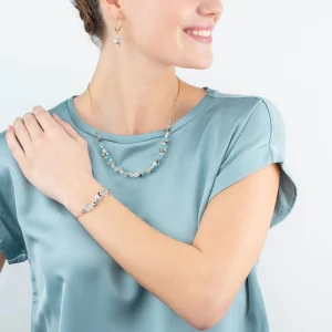 COEUR DE LION Tanzende Kristalle Ohrringe Gold Aqua- Ohrstecker